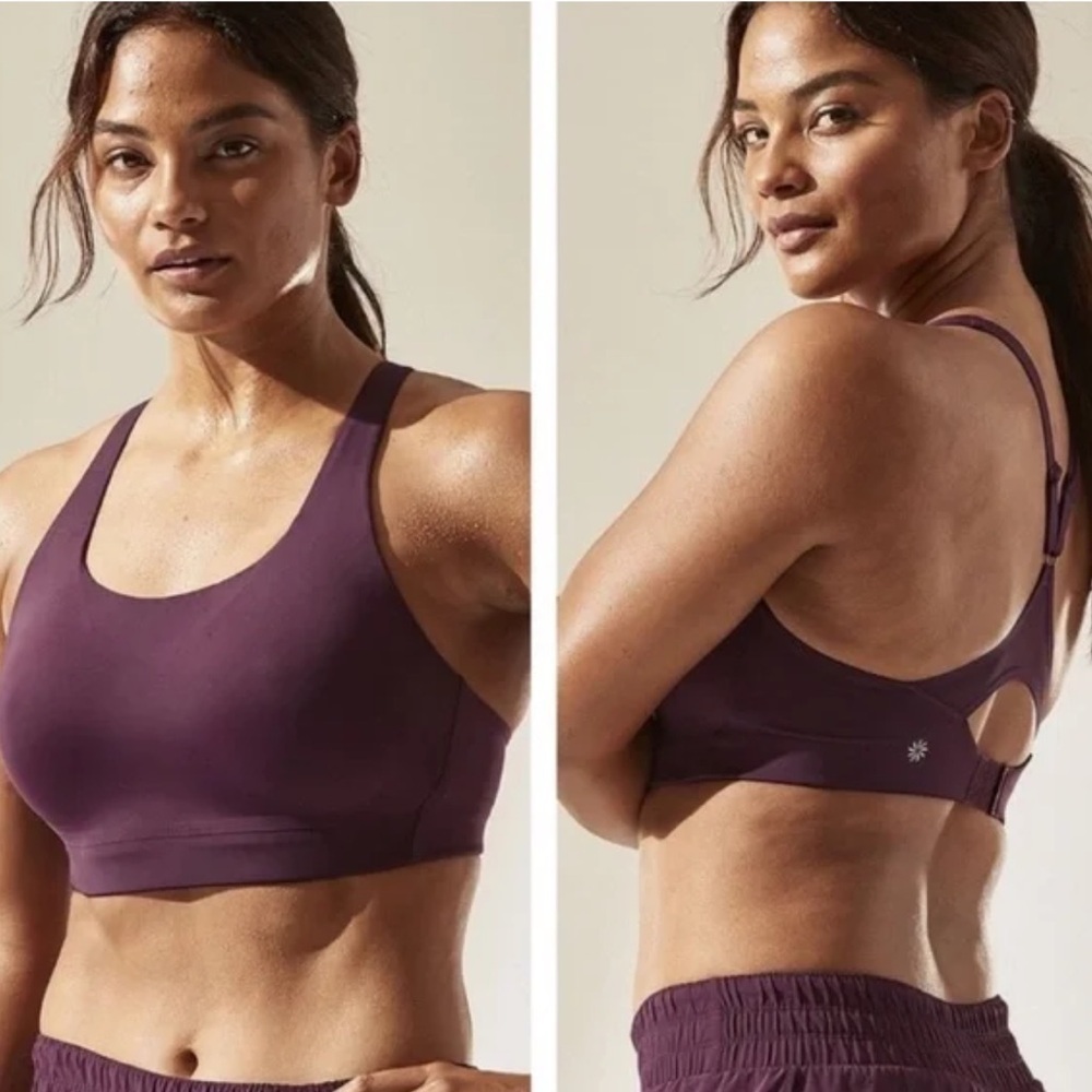 Athleta Advance Bra Size 32C Agate Purple High Impact Sports Bra Running Gym EUC